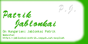 patrik jablonkai business card
